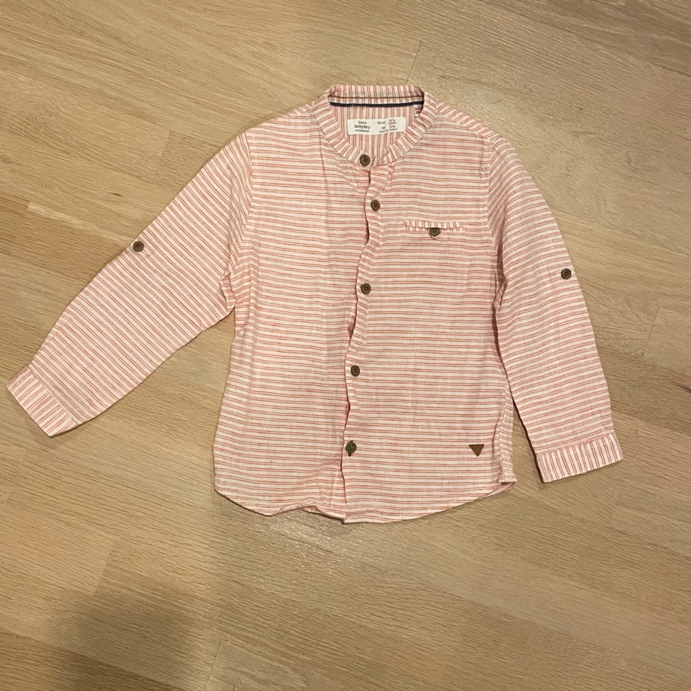 Set of 2 Boys Linen Shirts - Zara and Bonnet à Pompon